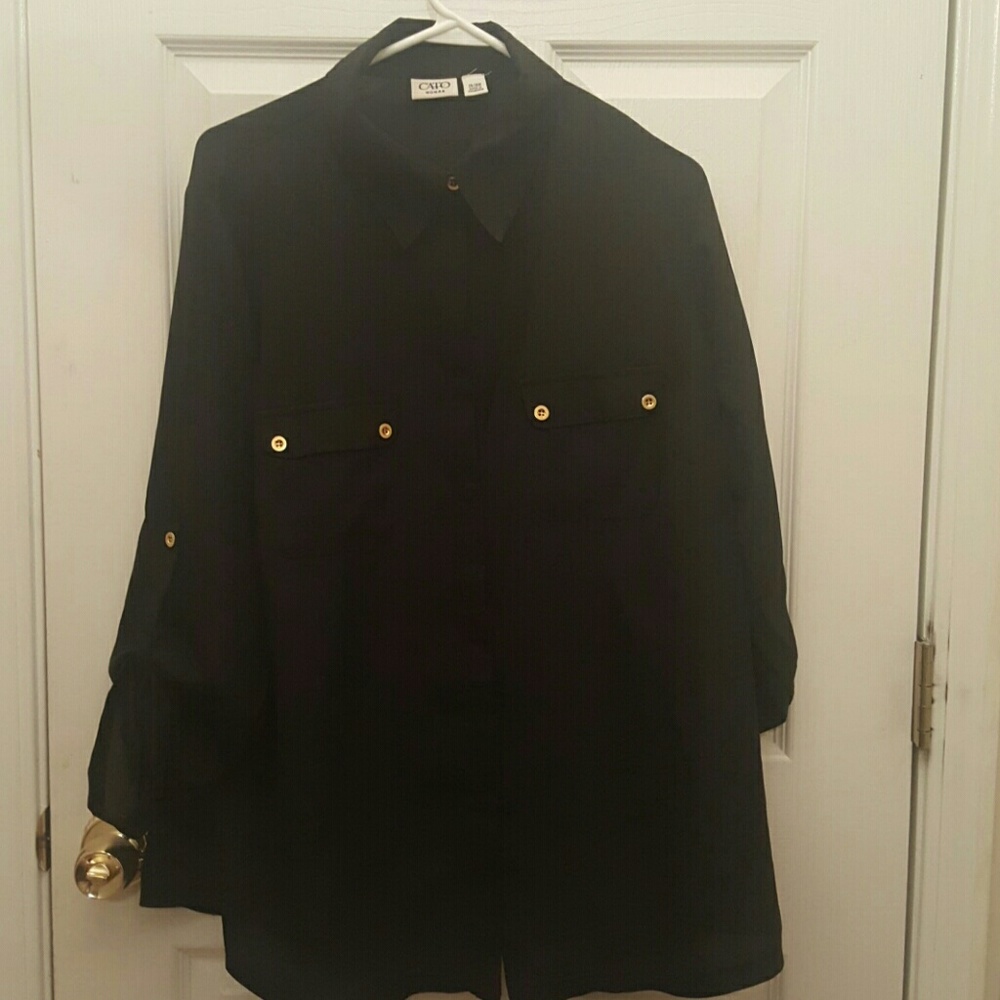 Black button blouse